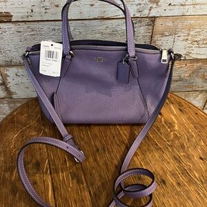 Coach Purple Satchel with Silver Hardware